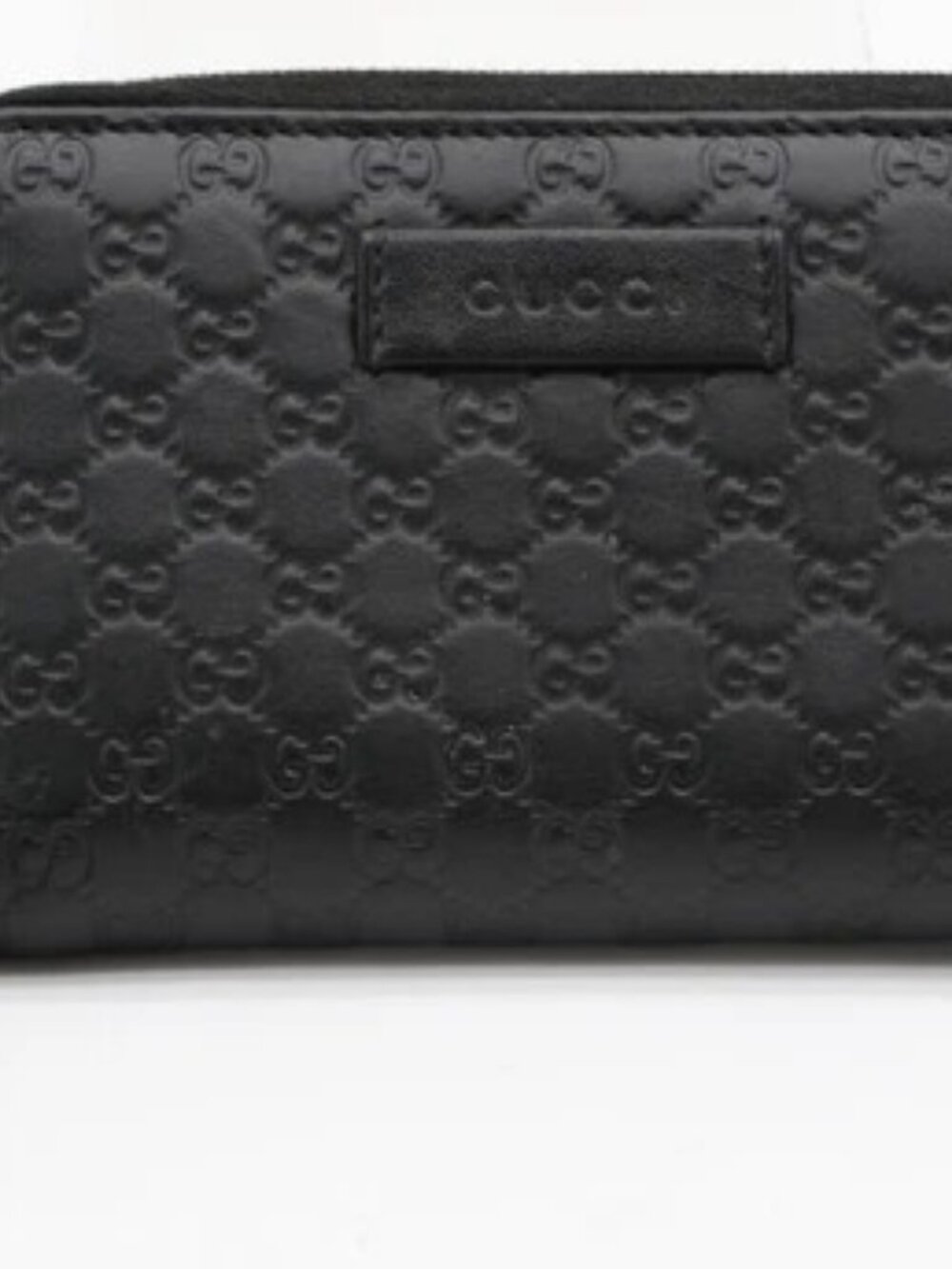 Gucci Microguccissima Zip Around Card Case - Black